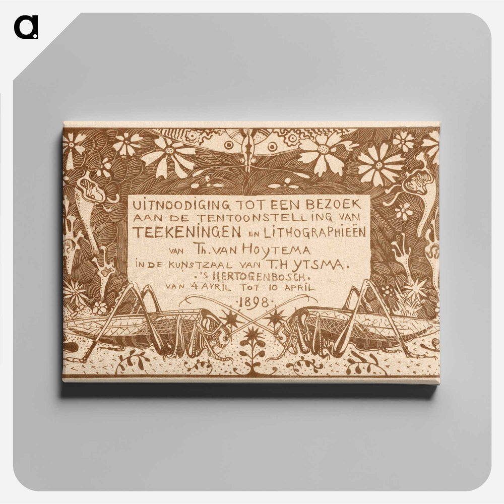 Uitnodiging met twee sprinkhanen - Theo van Hoytema Canvas.