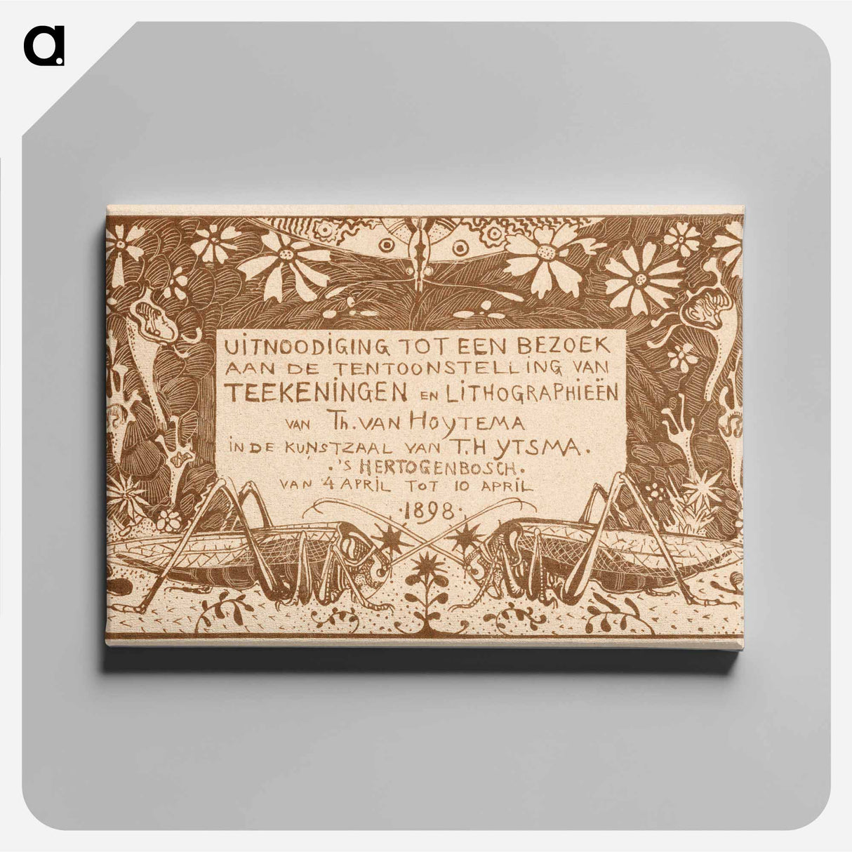 Uitnodiging met twee sprinkhanen - Theo van Hoytema Canvas.