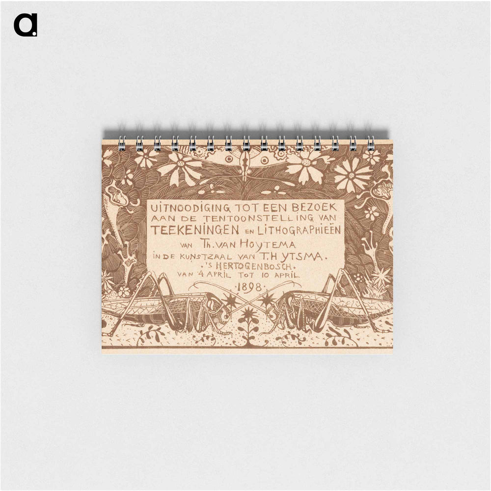 Uitnodiging met twee sprinkhanen - テオ ヴァン ホイテマ Memo.