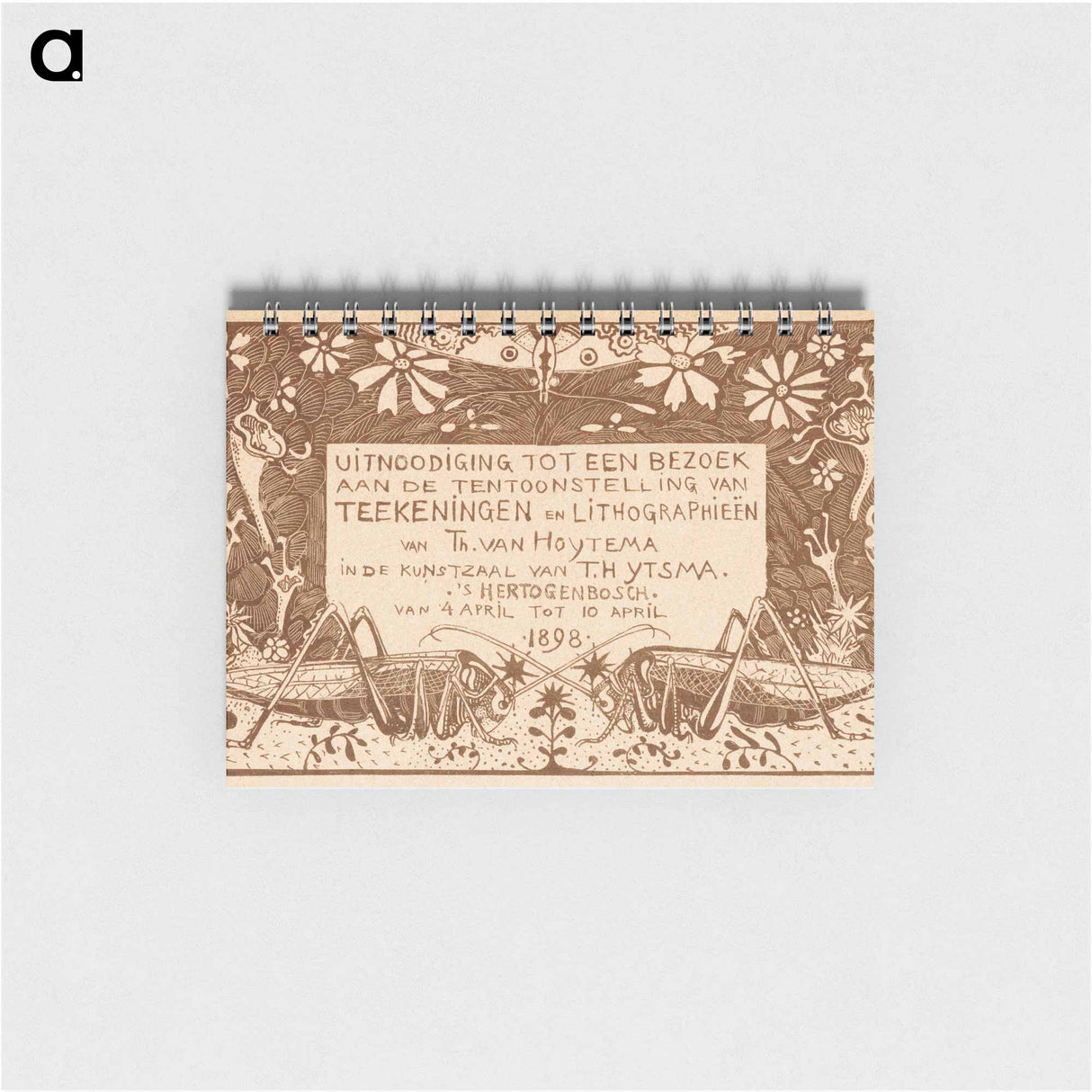 Uitnodiging met twee sprinkhanen - テオ ヴァン ホイテマ Memo.