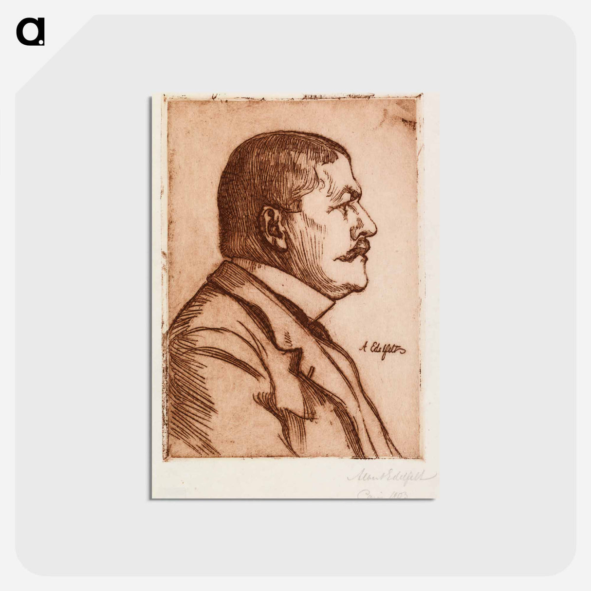 Portrait of minister jean baptiste pasteur - アルバート エーデルフェルト Postcard.