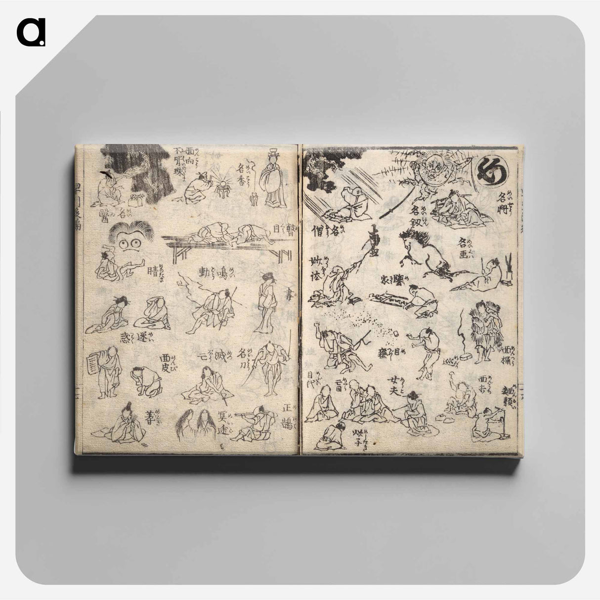 アートパネル-Hokusai's The Quick Pictorial Dictionary - 葛飾 北斎 Canvas.