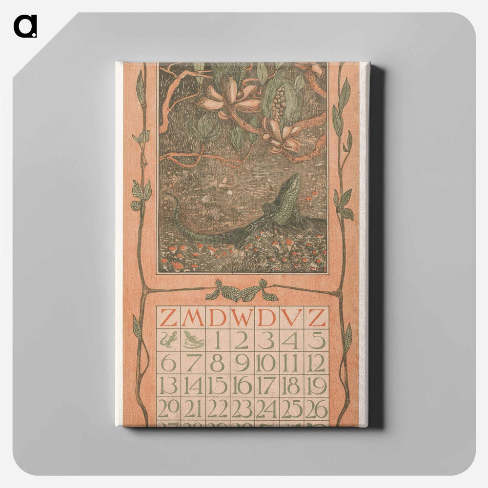 Calendar for April with flowers - Theo van Hoytema Canvas.