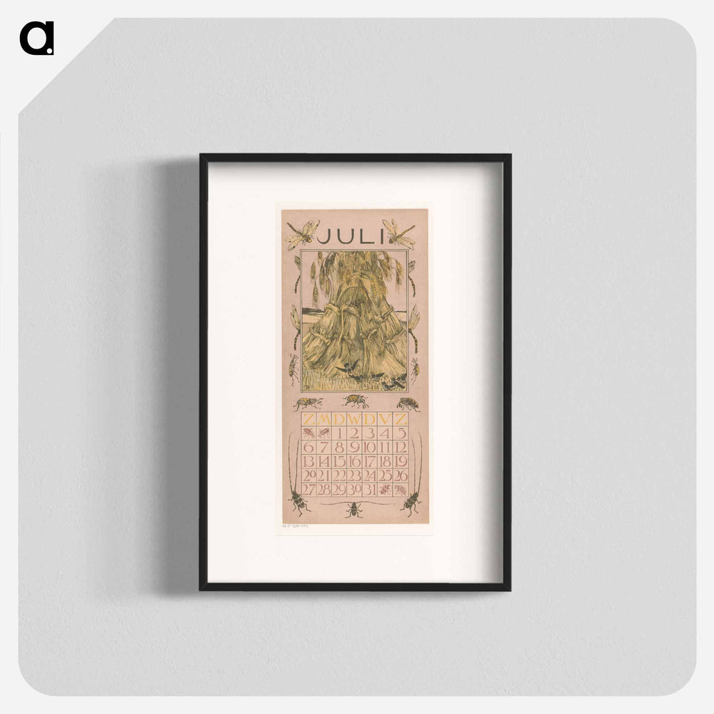 July Calendar with korenshoven - Theo van Hoytema Poster.