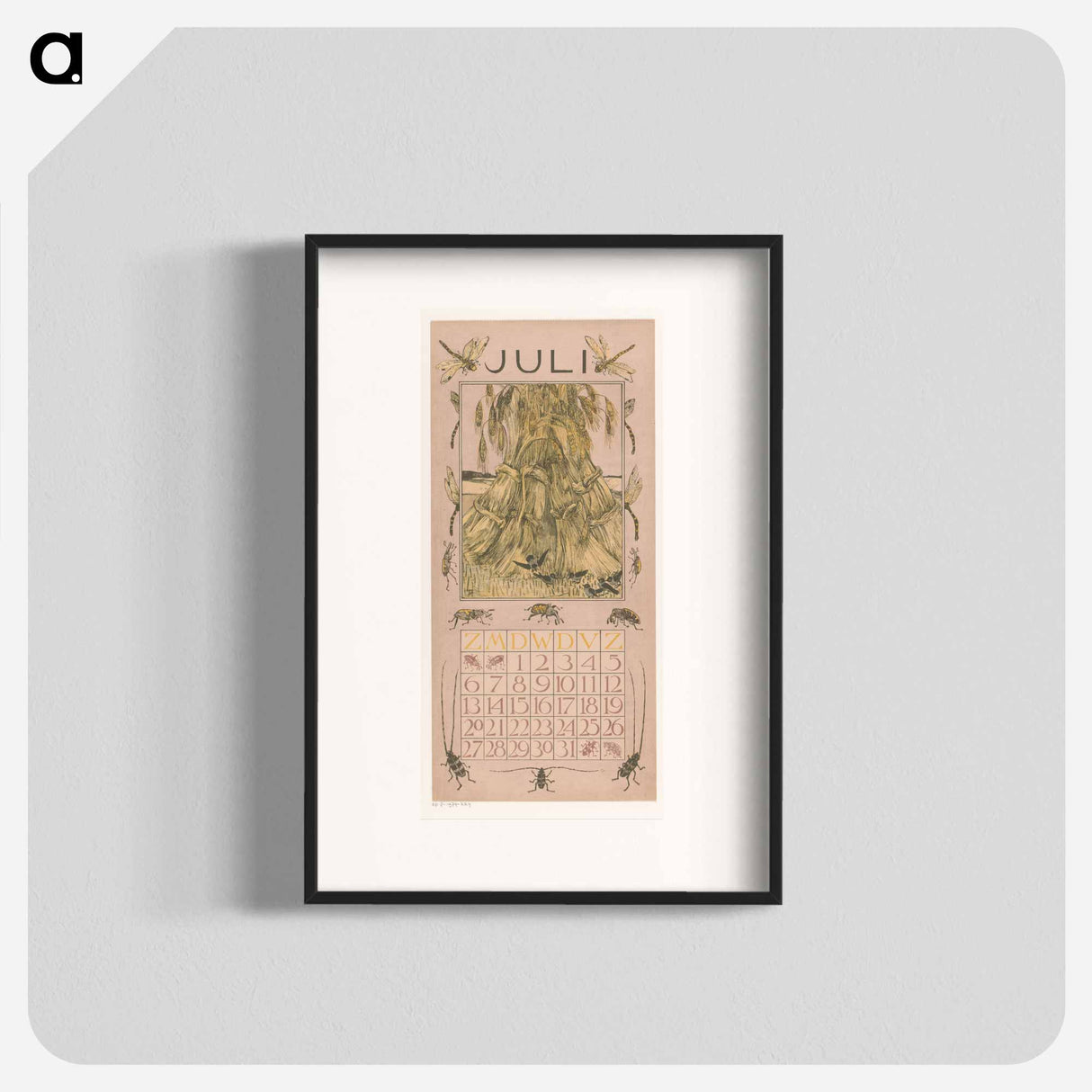 July Calendar with korenshoven - Theo van Hoytema Poster.