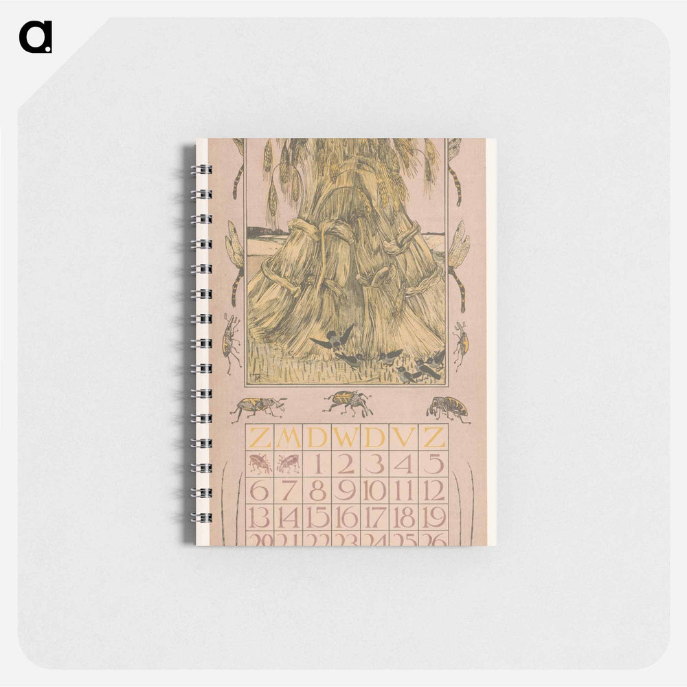 Kalenderblad juli met korenschoven - テオ ヴァン ホイテマ Memo.