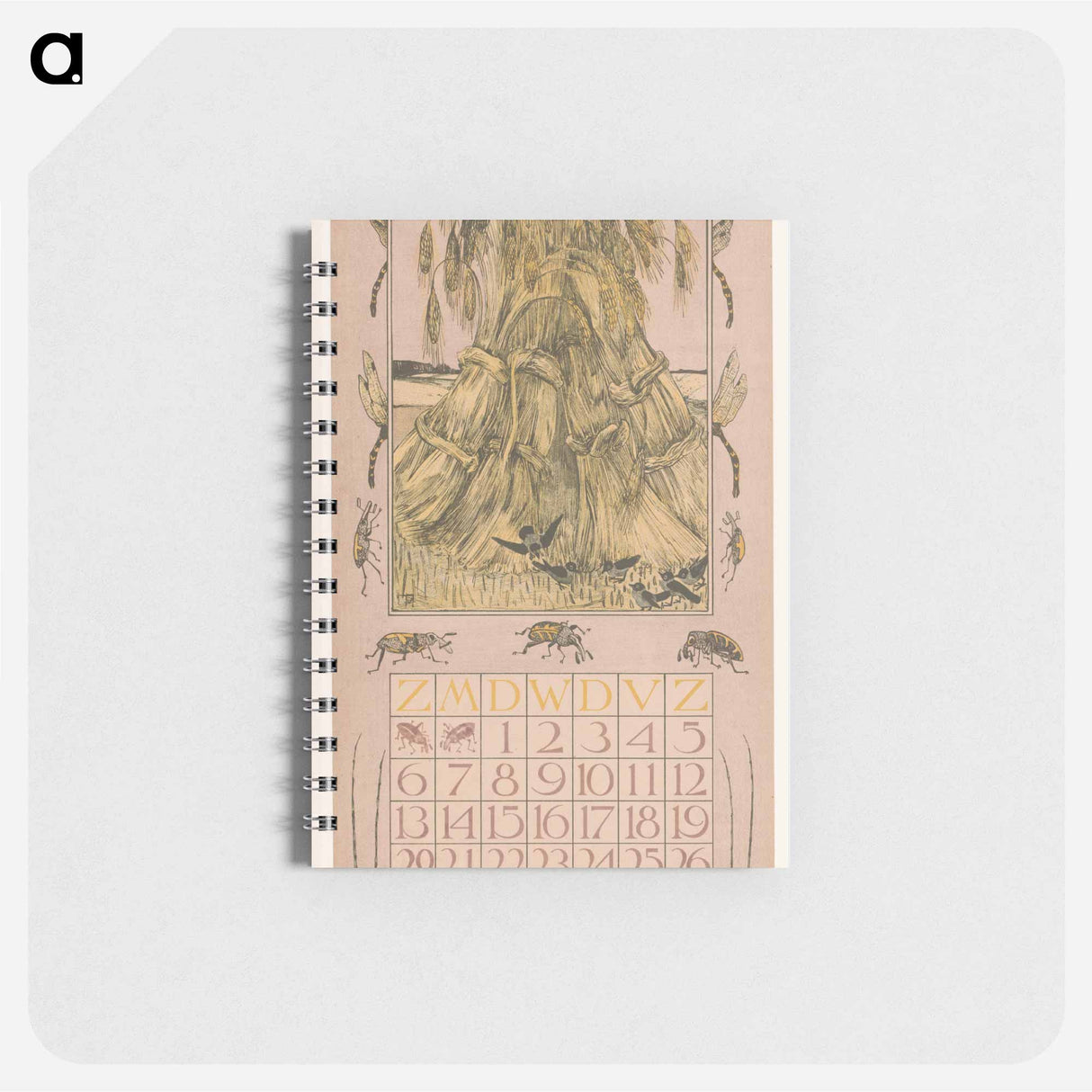 Kalenderblad juli met korenschoven - テオ ヴァン ホイテマ Memo.