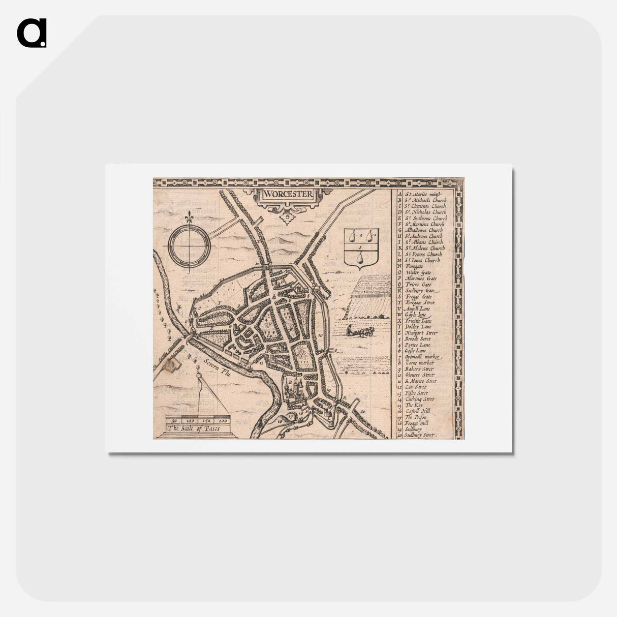 アートポストカード-Map of Worcester
- イェール大学アートギャラリー Postcard.