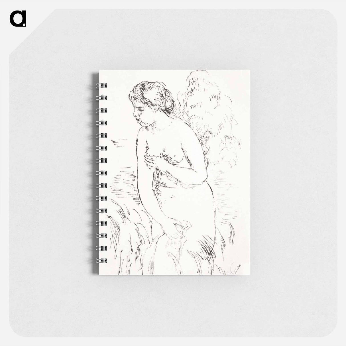 アートメモ帳-Baigneuse debout, à mi-jambes (Standing Bather, Down to the Knees) - ピエール オーギュスト ルノワール Memo.
