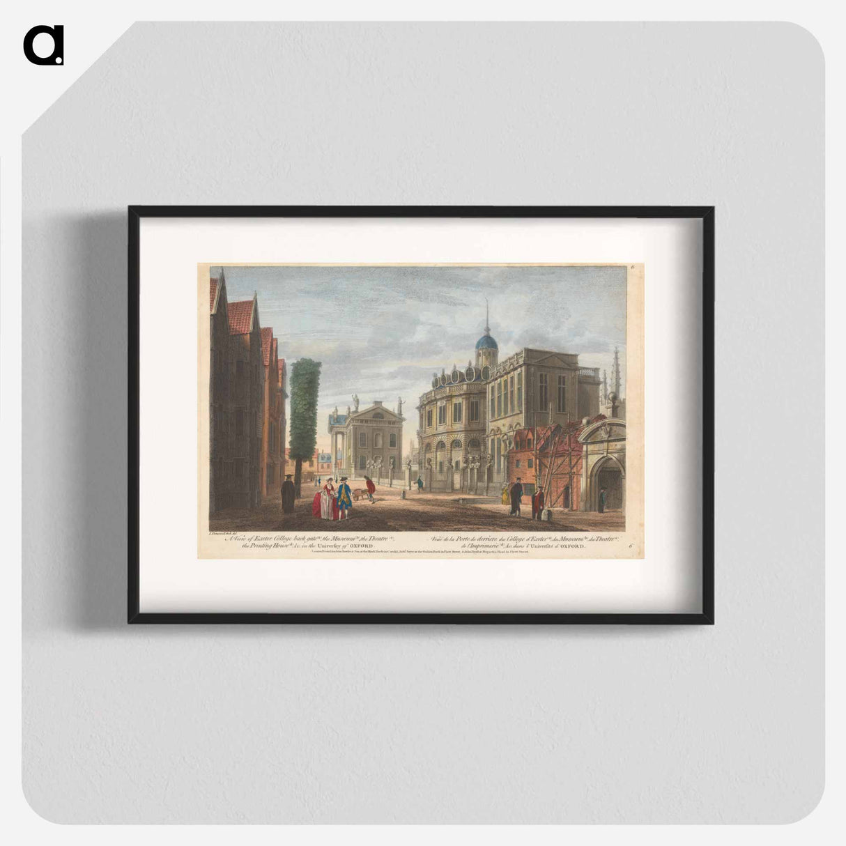アートポスター-A View of Exeter College back gate (a), the Museum (b), the Theatre (c), the Printing House (d), & c. in the University of Oxford
- イェール大学アートギャラリー Poster.