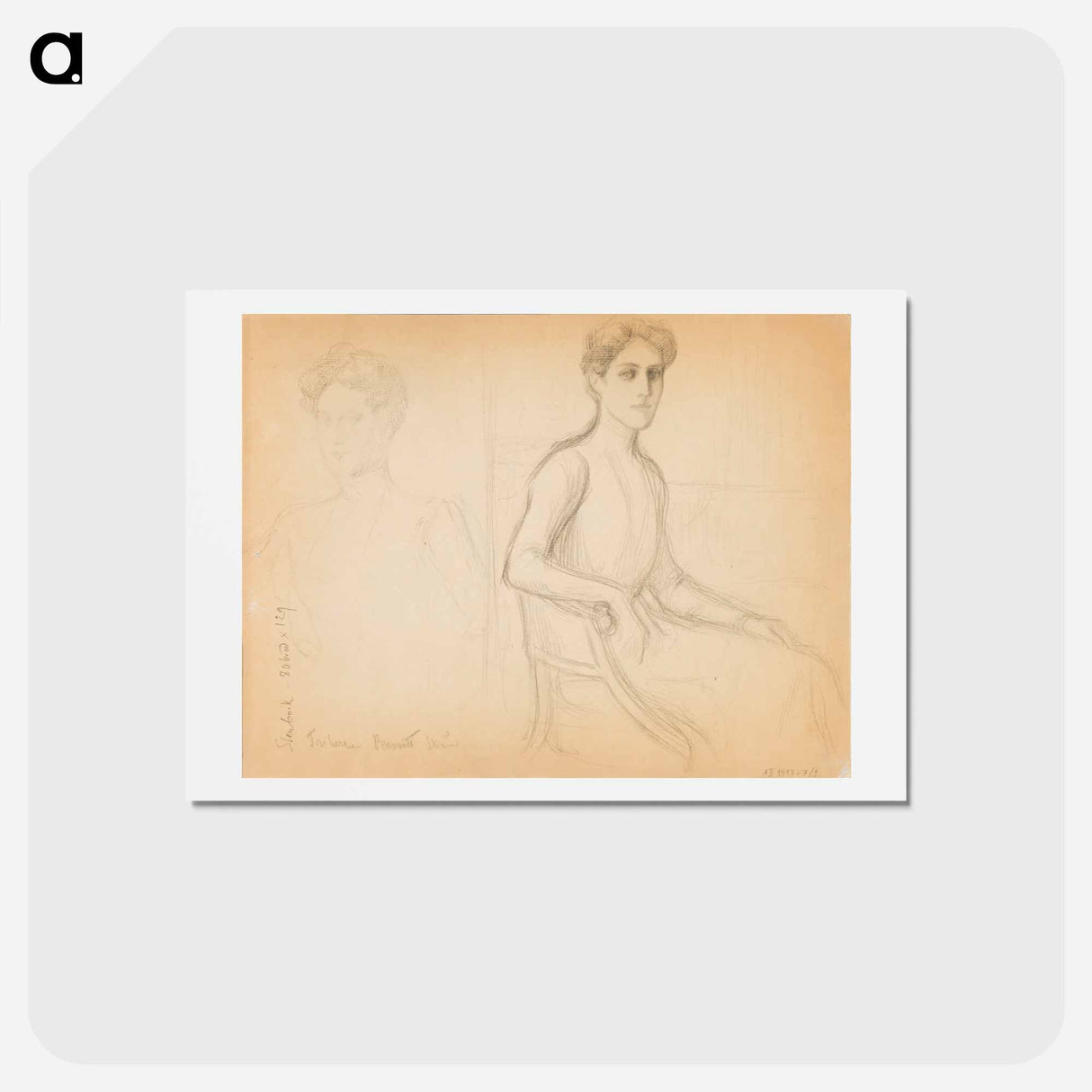 Vapaaherratar Anne Bennetin muotokuvaluonnos - アルバート エーデルフェルト Postcard.