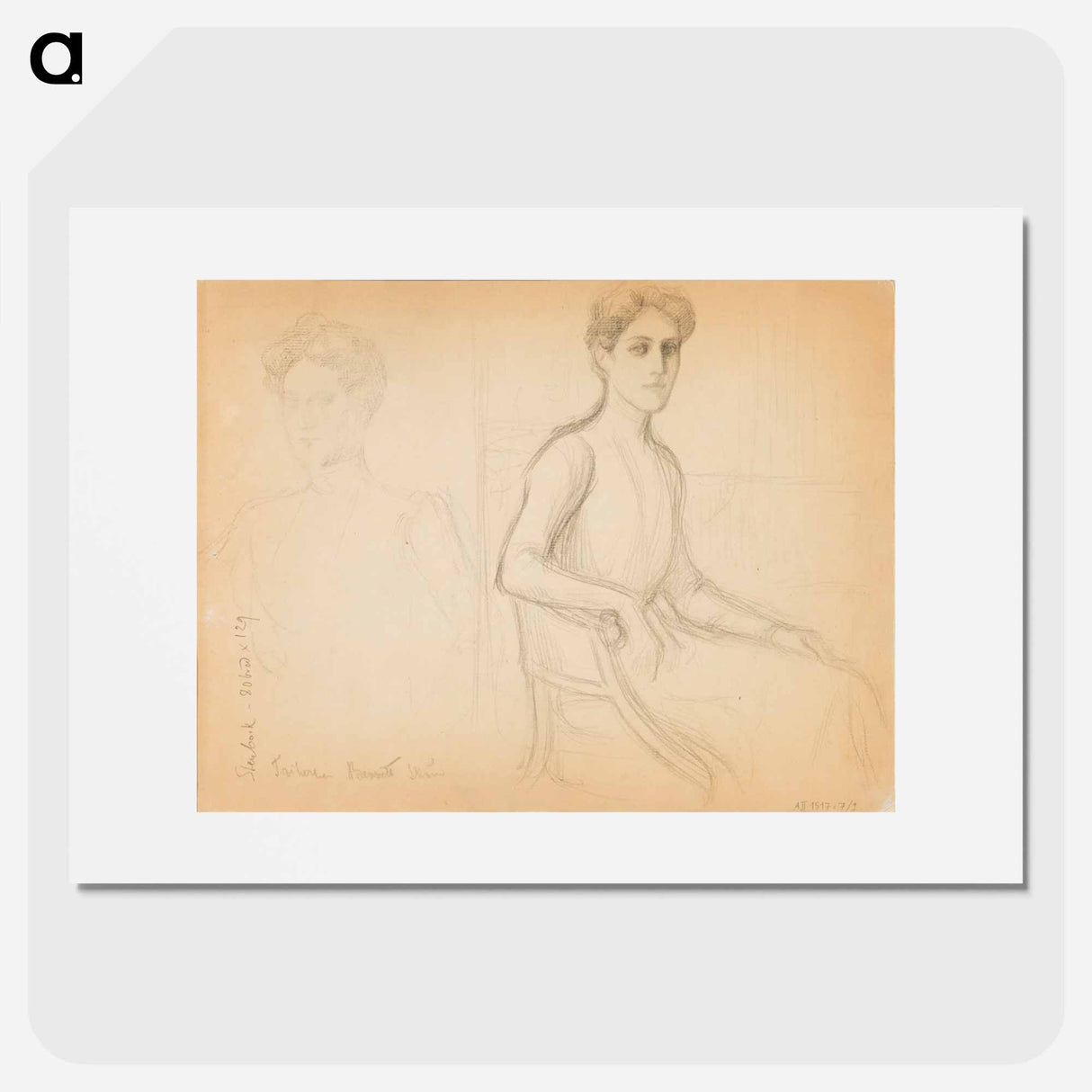 Vapaaherratar Anne Bennetin muotokuvaluonnos - アルバート エーデルフェルト Poster.