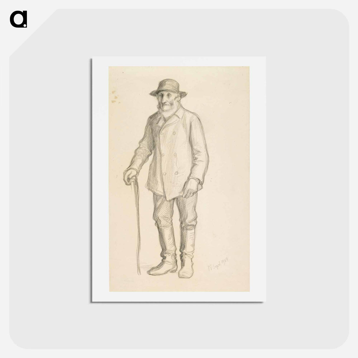 Vanha mies - アルバート エーデルフェルト Postcard.