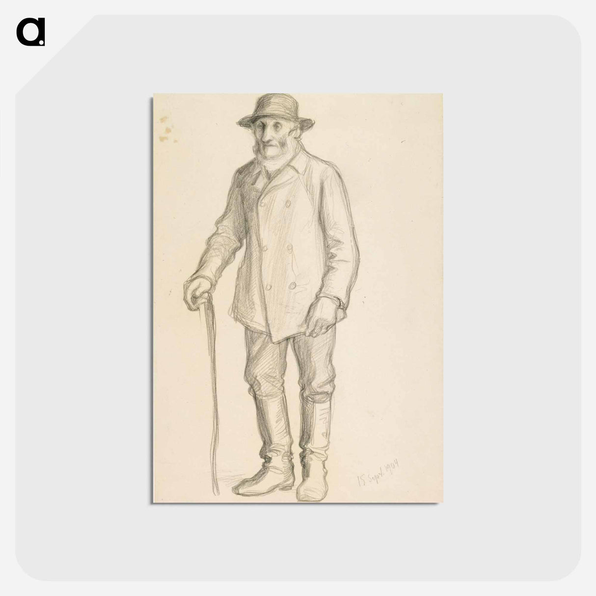 Vanha mies - アルバート エーデルフェルト Postcard.