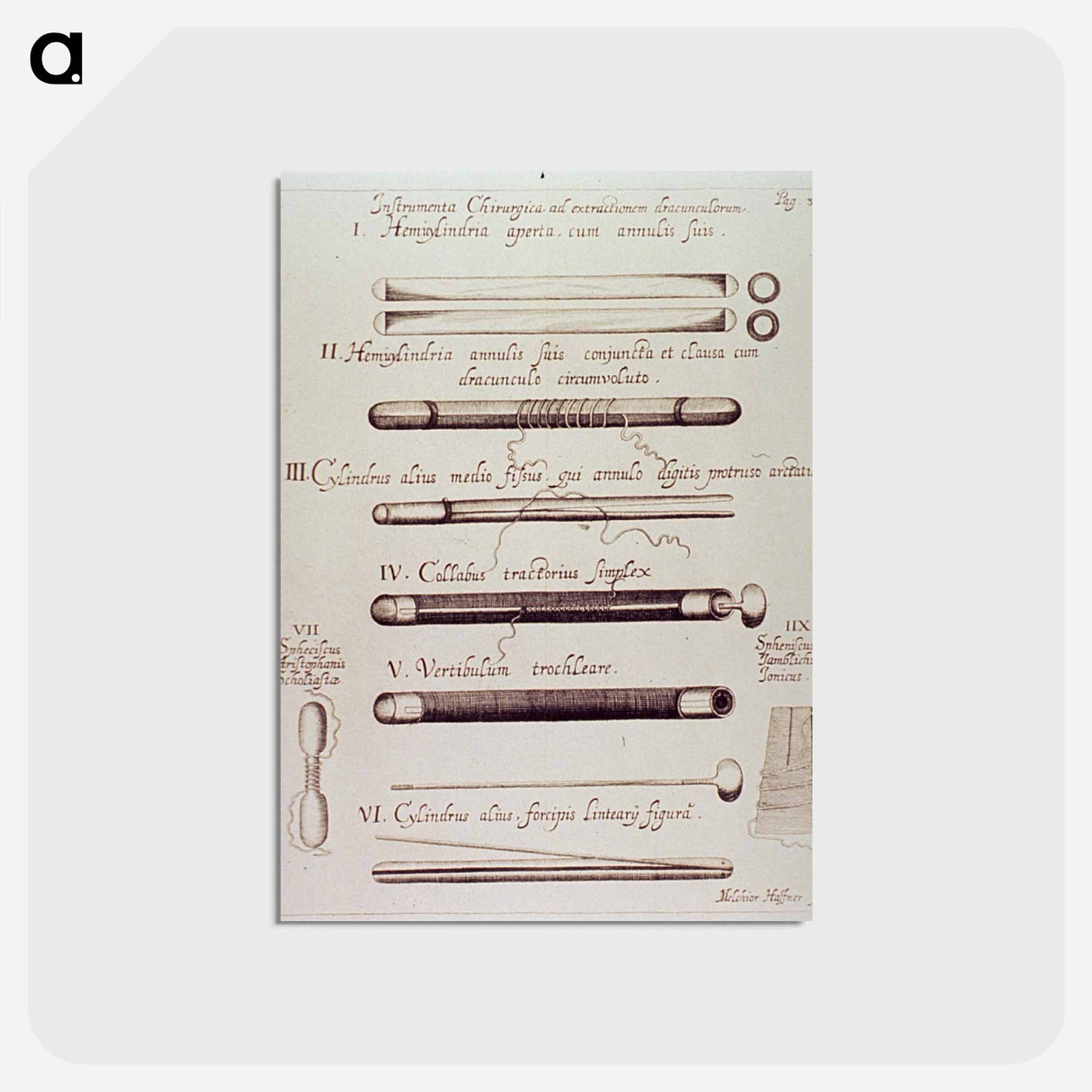 アートポストカード-Instrumenta Chirurgica ad extractionem dracunculorum
- 国立医学図書館 Postcard.