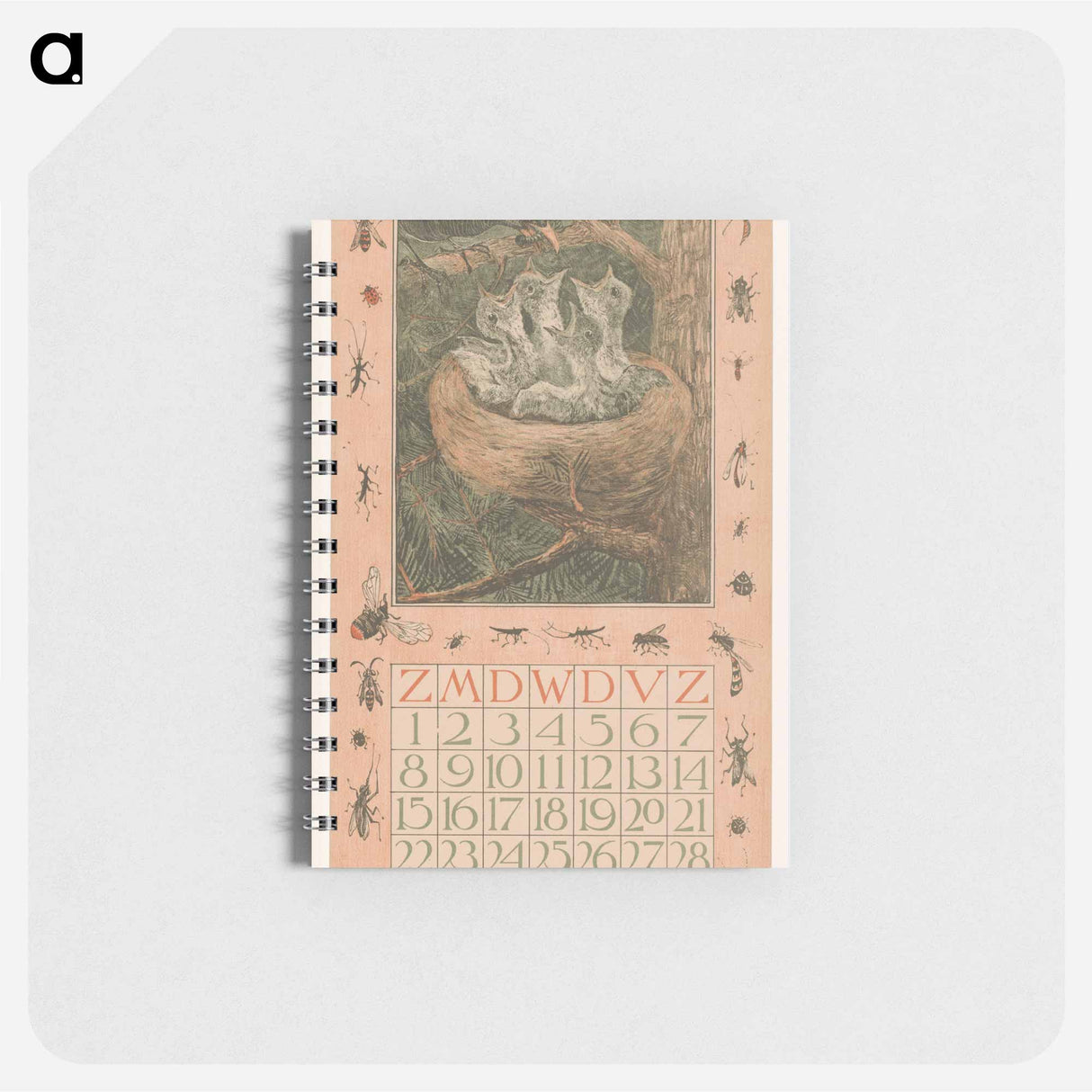 Kalenderblad juni met jonge vogels - テオ ヴァン ホイテマ Memo.