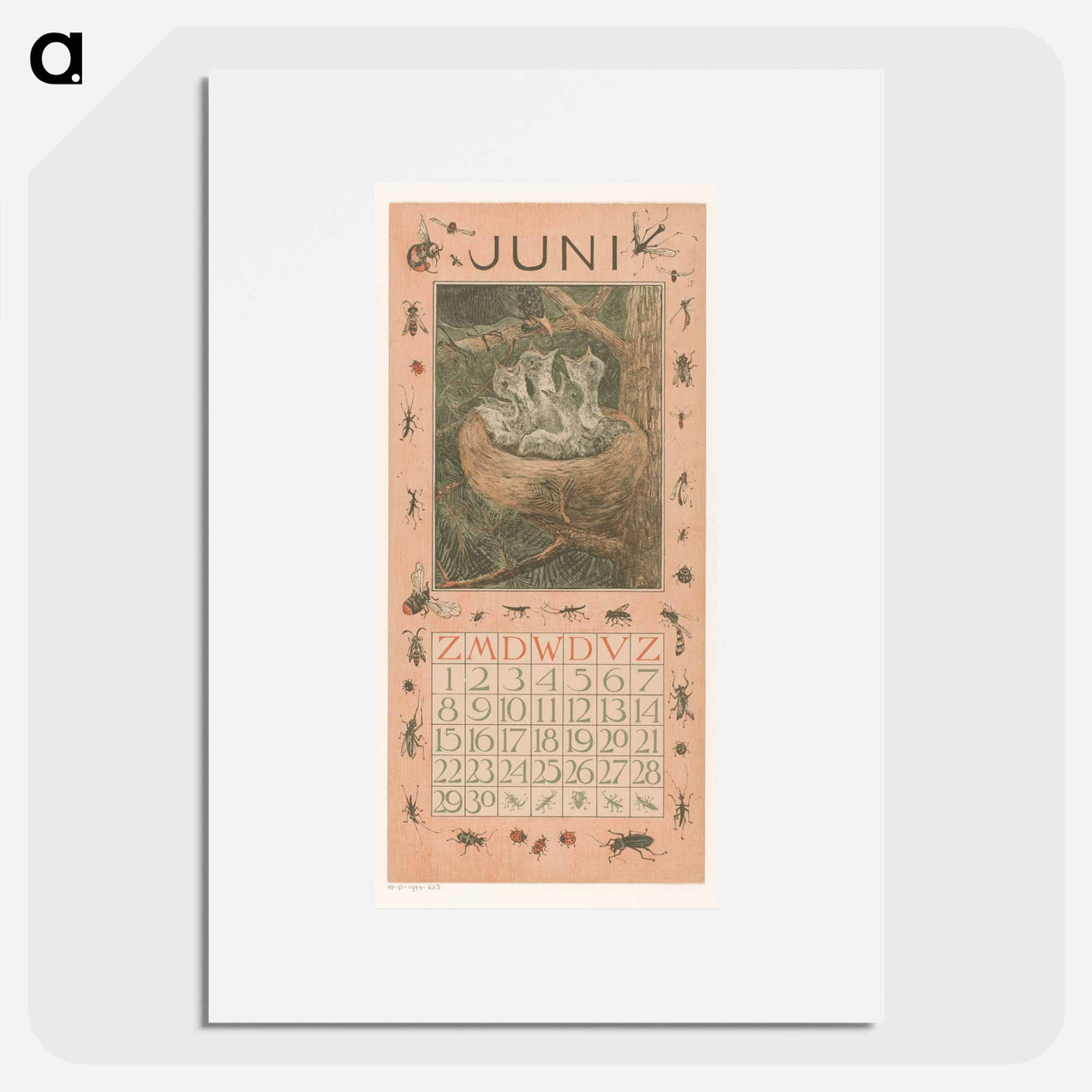 Calendar day with young people - Theo van Hoytema Poster.