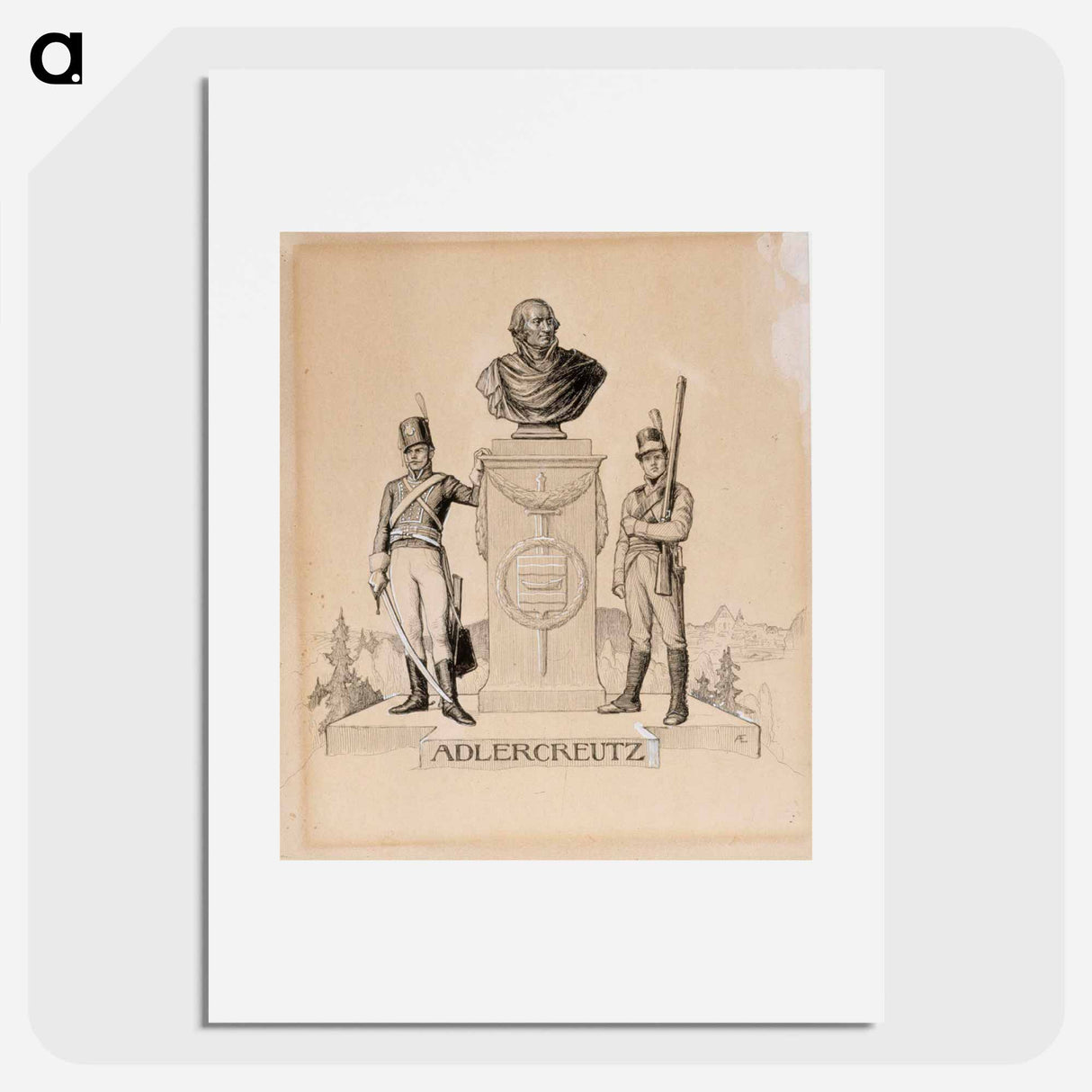 Adlercreutz-runon alkukuva, vänrikki stoolin tarinain kuvitusta - アルバート エーデルフェルト Poster.