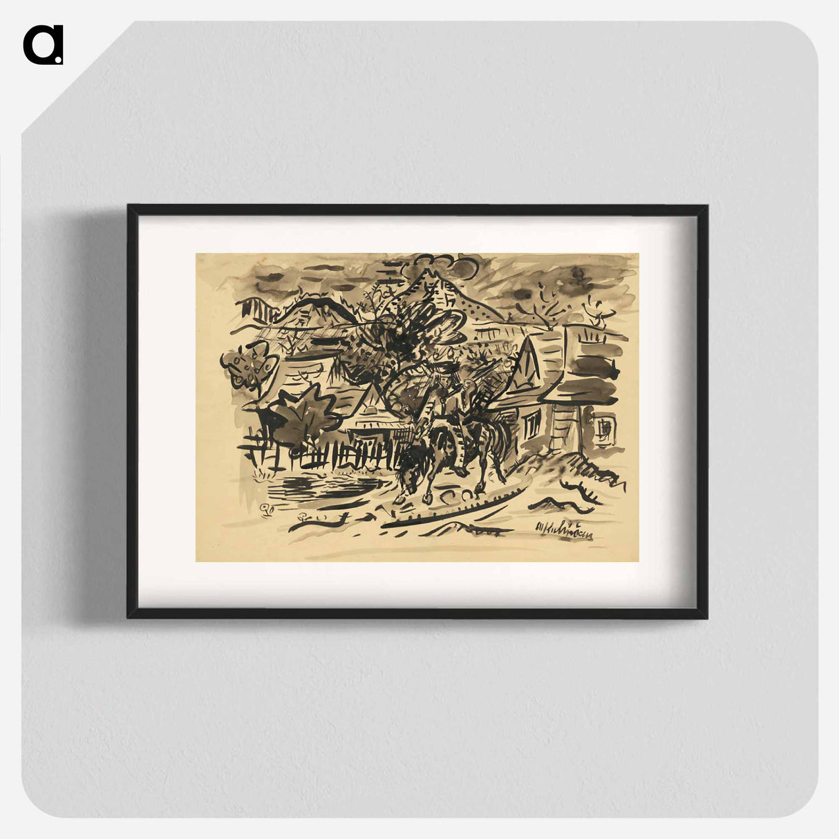 アートポスター-A man from orava on a horse - アーノルド ピーター ワイズ クビンチャン Poster.