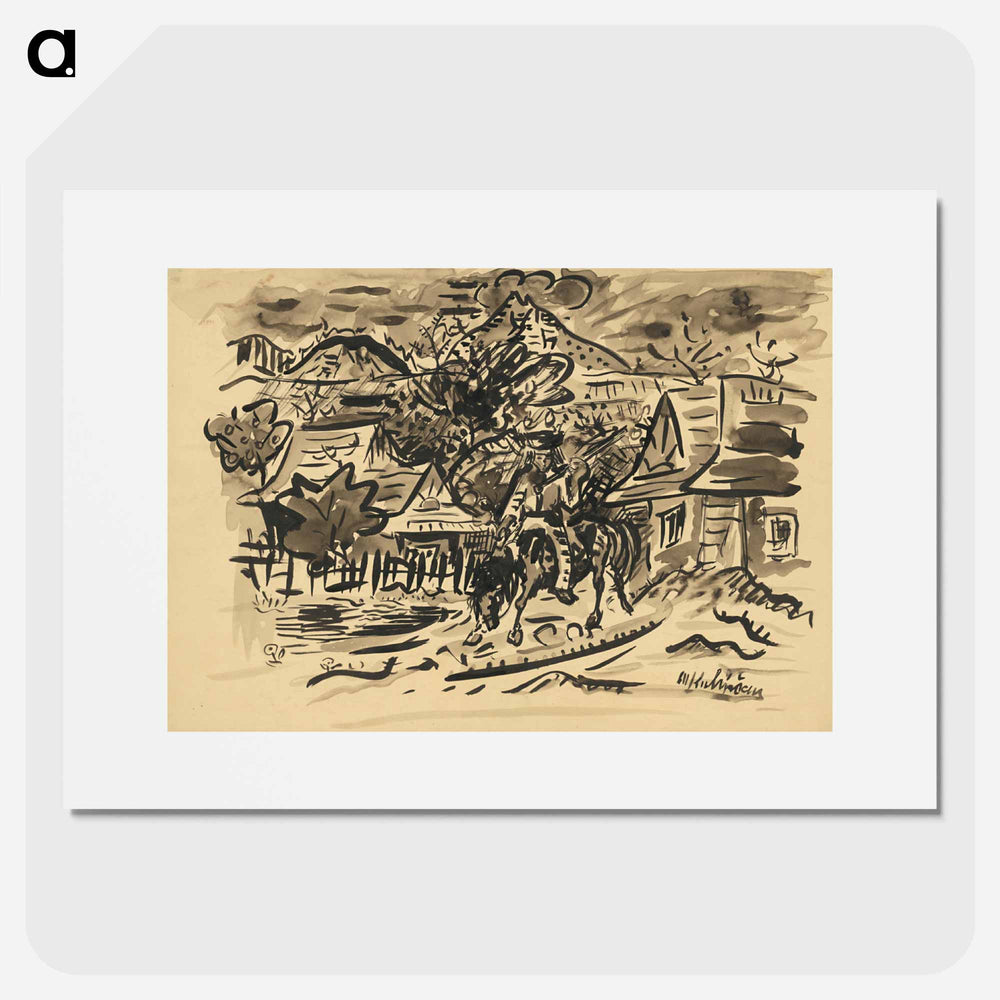 A man from orava on a horse - アーノルド ピーター ワイズ クビンチャン Poster.
