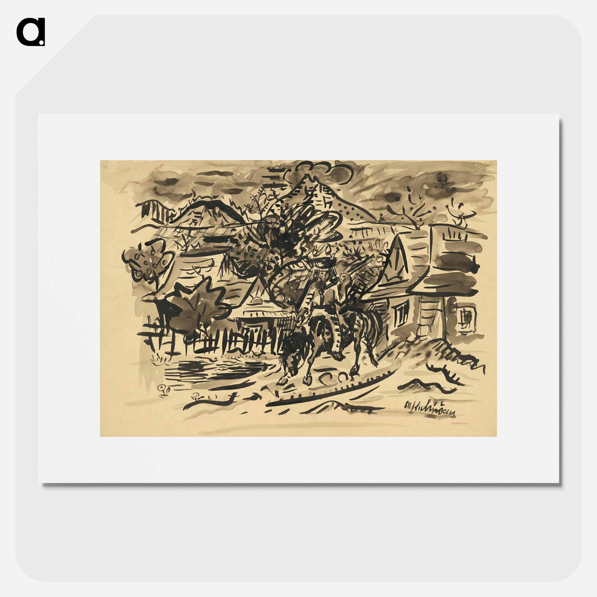 アートポスター-A man from orava on a horse - アーノルド ピーター ワイズ クビンチャン Poster.