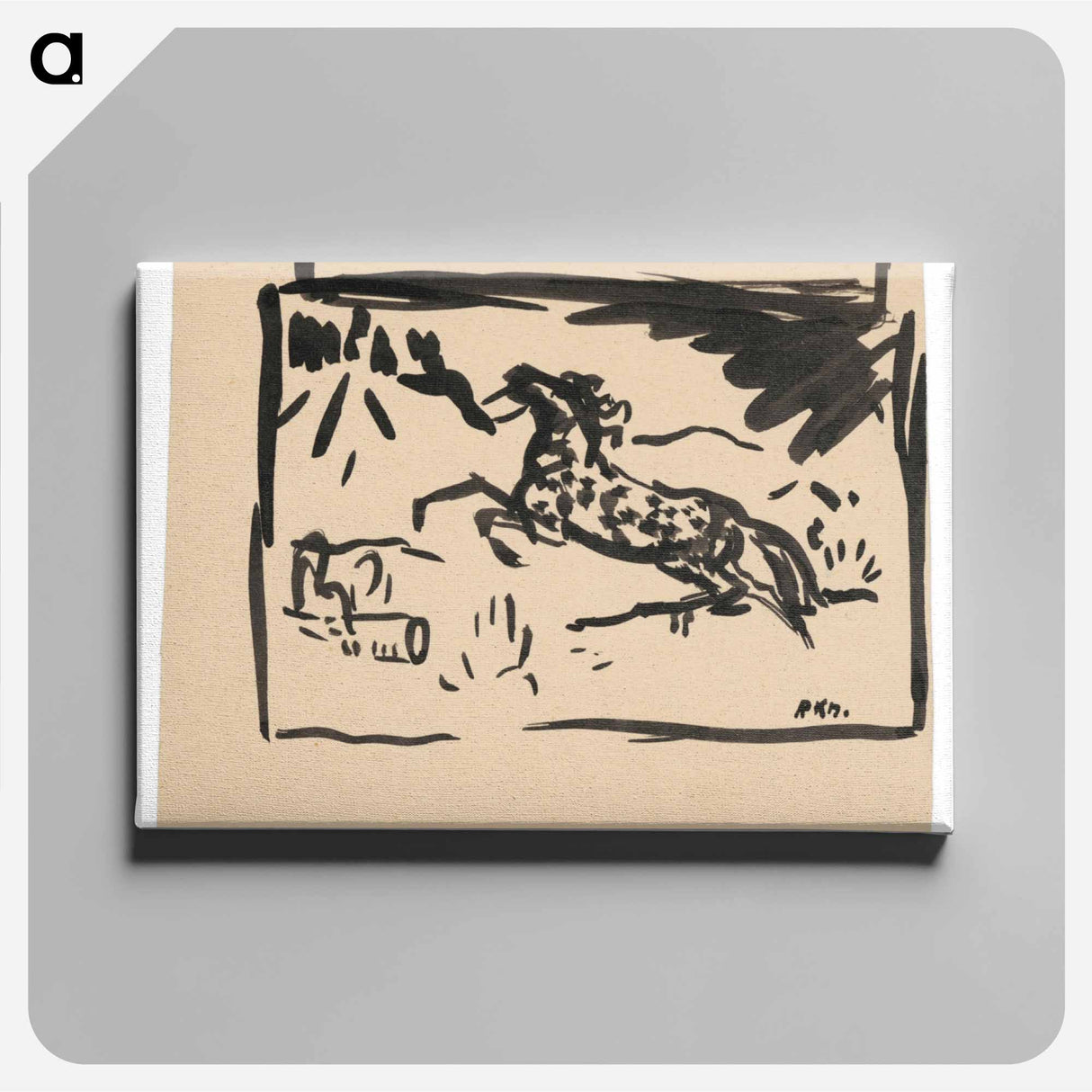 アートパネル-A horse and a woman's face - アーノルド ピーター ワイズ クビンチャン Canvas.