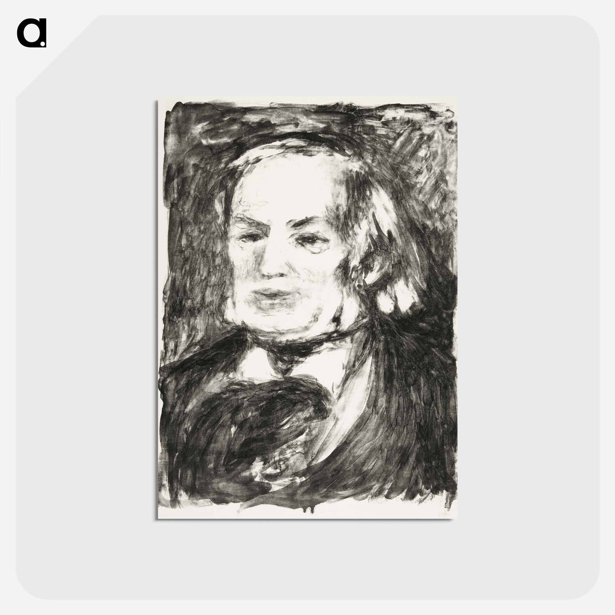 アートポストカード-Portrait of Richard Wagner - ピエール オーギュスト ルノワール Postcard.