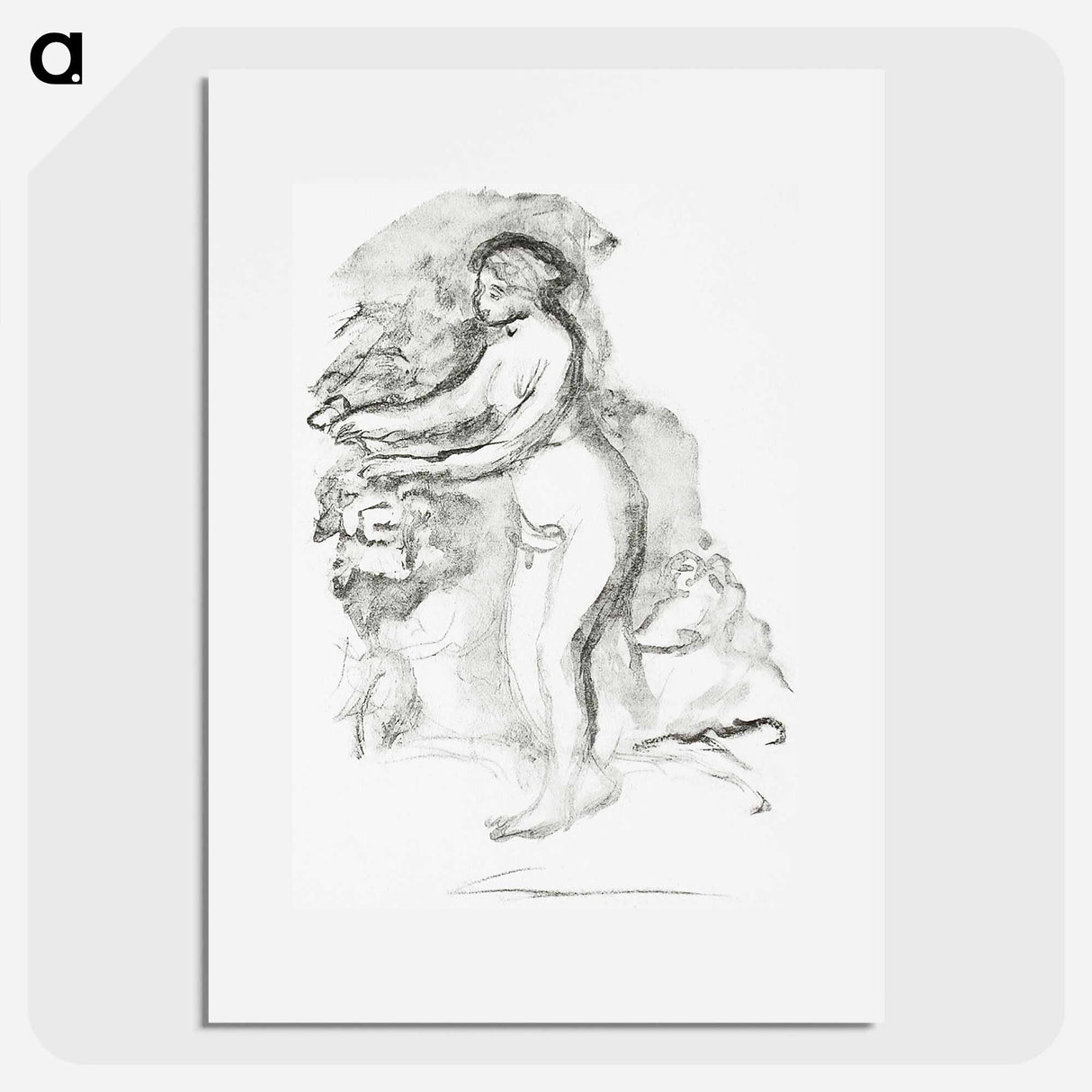 アートポスター-Femme au cep de vigne - ピエール オーギュスト ルノワール Poster.