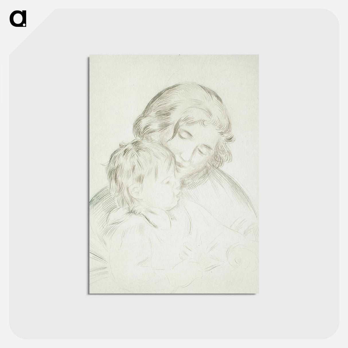 アートポストカード-Mère et enfant - ピエール オーギュスト ルノワール Postcard.