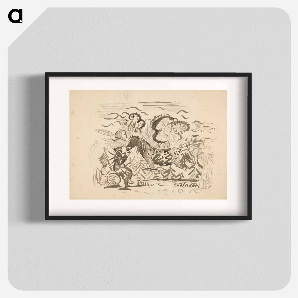 Herdsman with a horse - アーノルド ピーター ワイズ クビンチャン Poster.