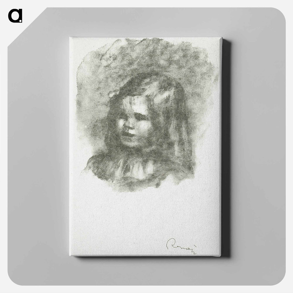 Claude Renoir, tournée à gauche - ピエール オーギュスト ルノワール Canvas.