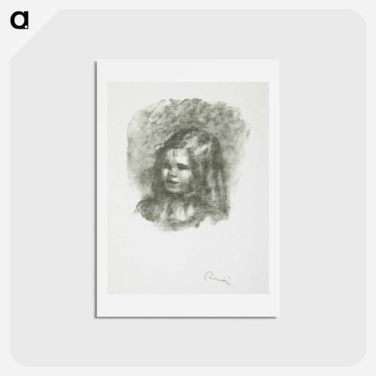 アートポストカード-Claude Renoir, tournée à gauche - ピエール オーギュスト ルノワール Postcard.