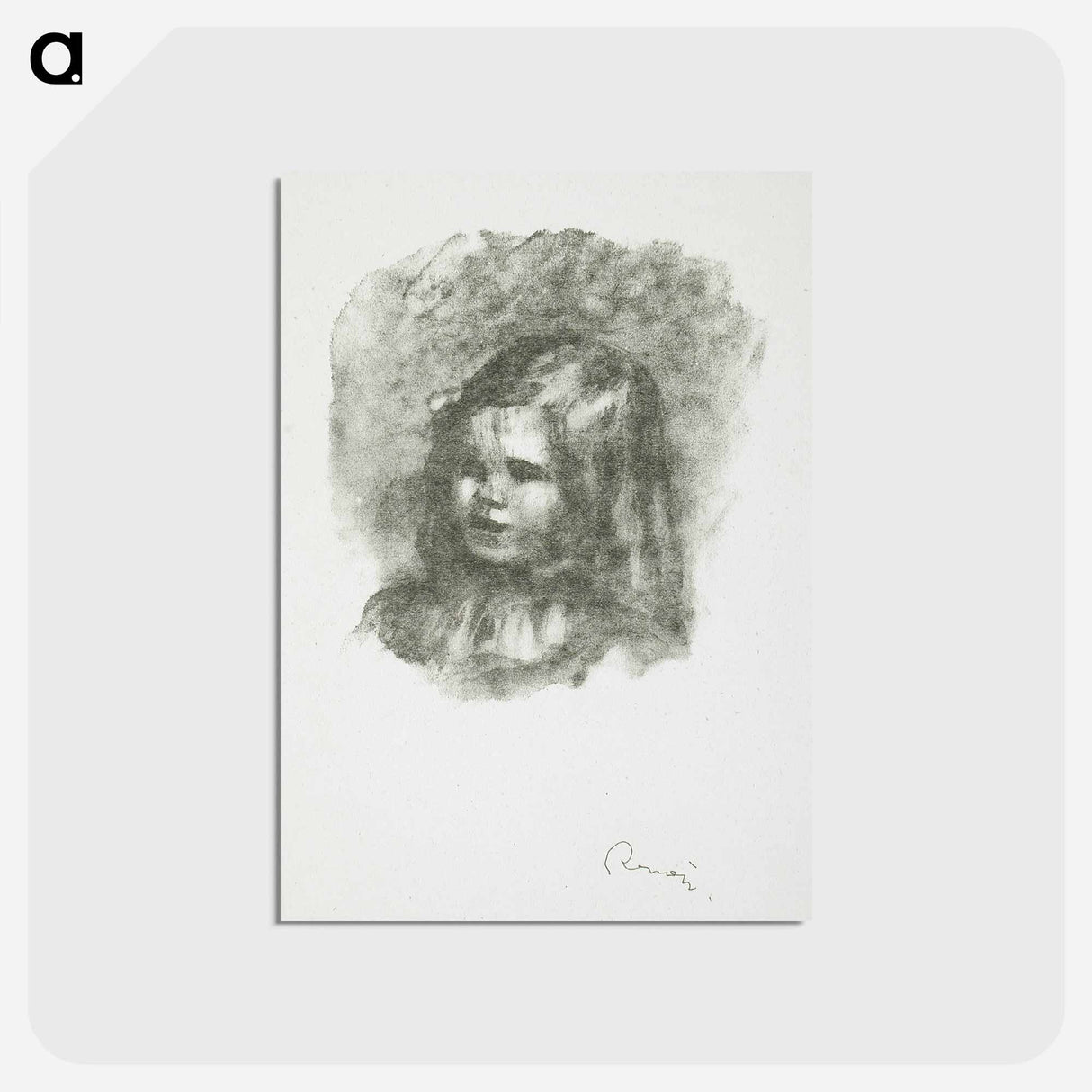 アートポストカード-Claude Renoir, tournée à gauche - ピエール オーギュスト ルノワール Postcard.