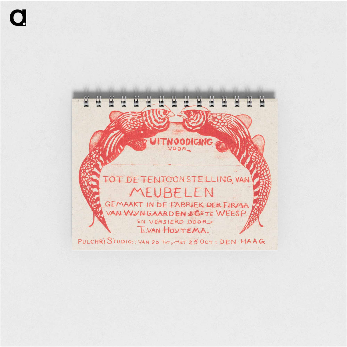 Uitnodigingskaart voor tentoonstelling van meubelen - テオ ヴァン ホイテマ Memo.