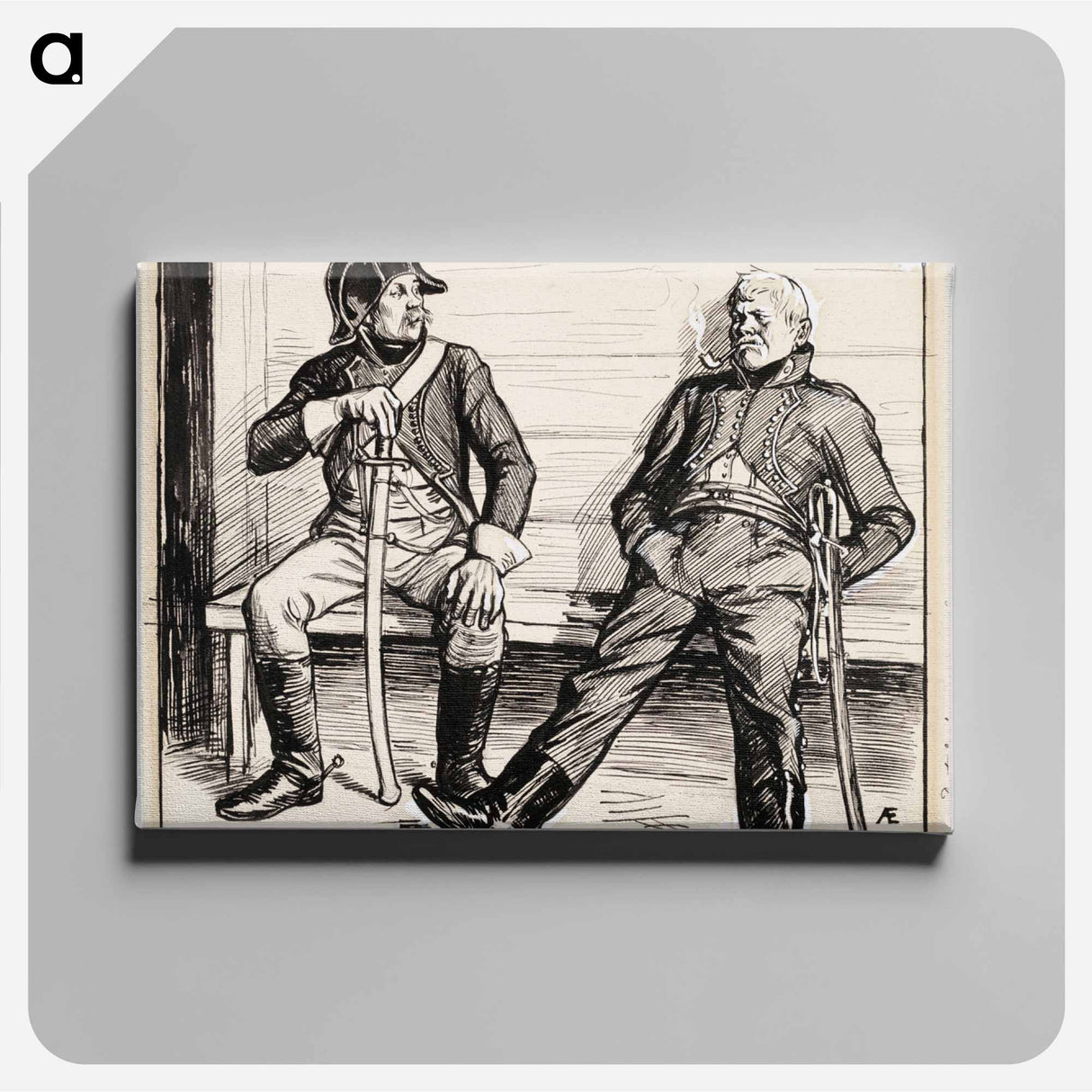 Kaksi rakuunaa - アルバート エーデルフェルト Canvas.