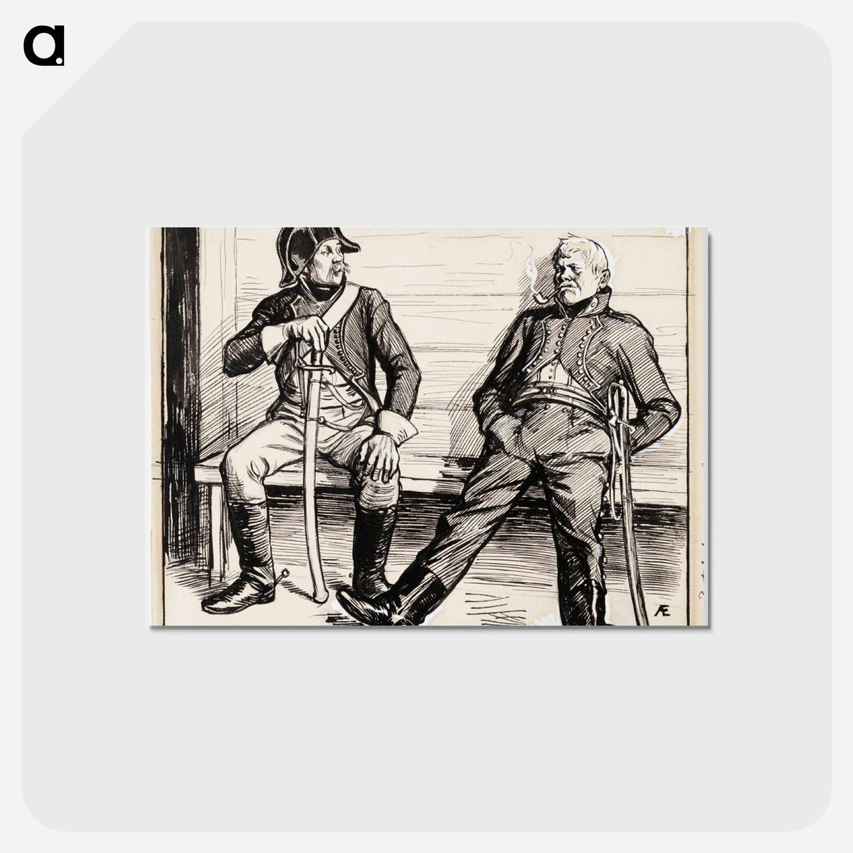 Kaksi rakuunaa - アルバート エーデルフェルト Postcard.