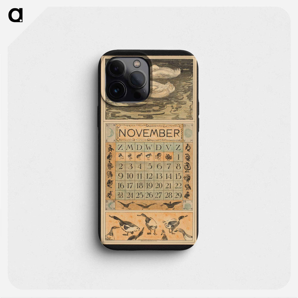 Calendar for November 1913 with water drops on the ground - Theo van Hoytema Phone Case.