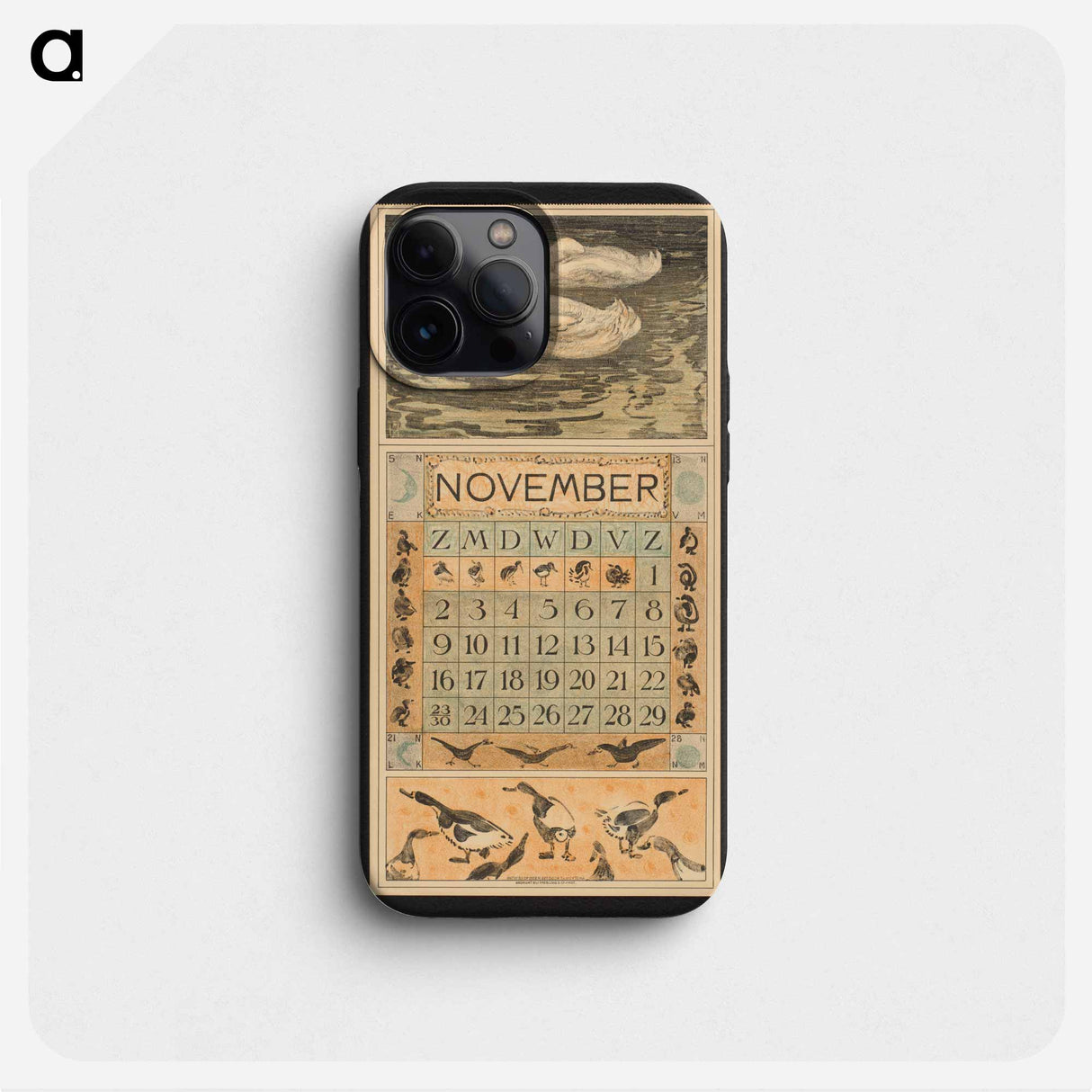 Calendar for November 1913 with water drops on the ground - Theo van Hoytema Phone Case.