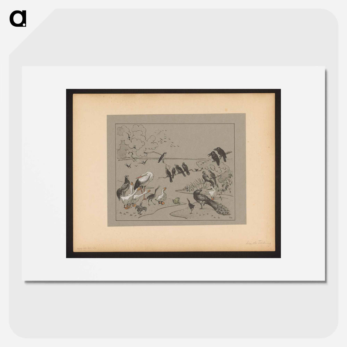 Groep diverse people and a child - Theo van Hoytema Poster.