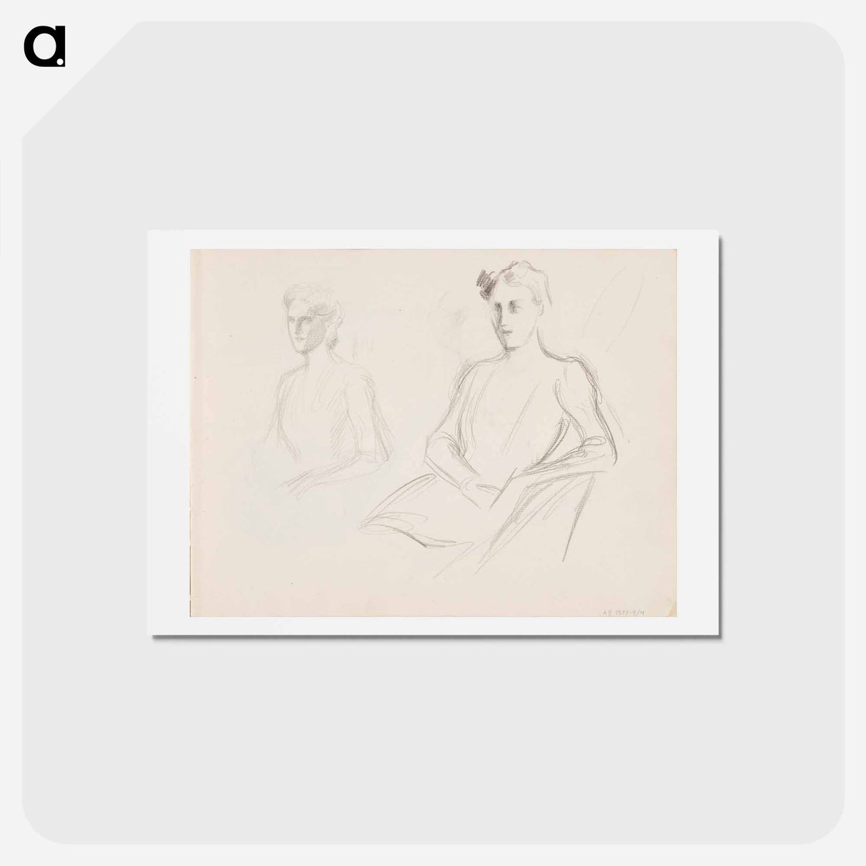 Vapaaherratar Anne Bennetin muotokuvaluonnos - アルバート エーデルフェルト Postcard.