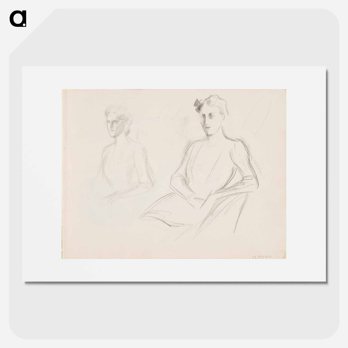 Vapaaherratar Anne Bennetin muotokuvaluonnos - アルバート エーデルフェルト Poster.