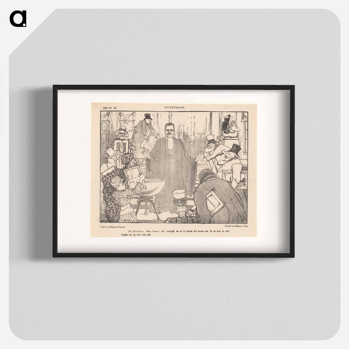 Spotprent over de kunsthistoricus Abraham Bredius by Theo van Hoytema, J Krauss and Martinus Nijhoff - Theo van Hoytema Poster.