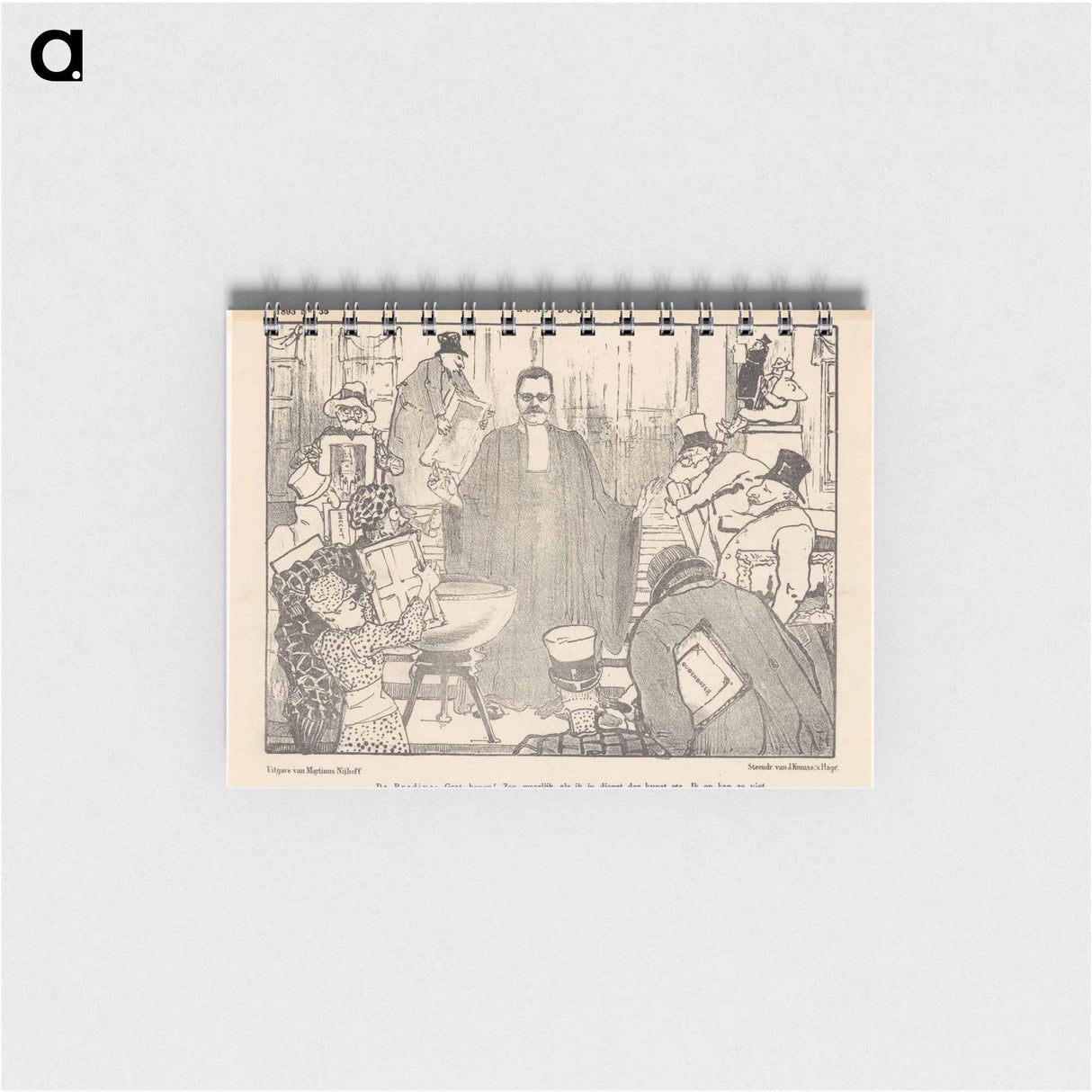 Spotprent over de kunsthistoricus Abraham Bredius by Theo van Hoytema, J Krauss and Martinus Nijhoff - テオ ヴァン ホイテマ Memo.