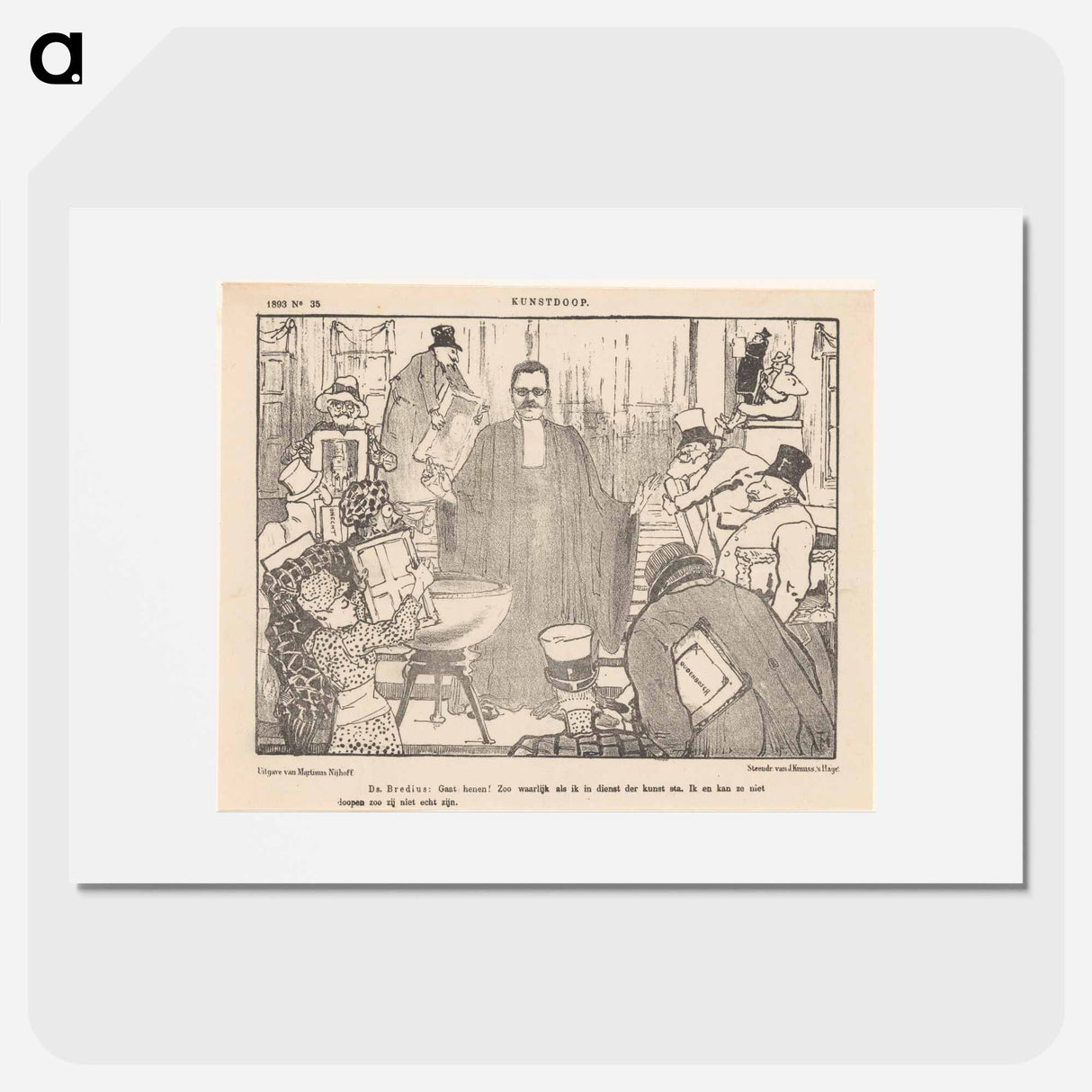 Spotprent over de kunsthistoricus Abraham Bredius by Theo van Hoytema, J Krauss and Martinus Nijhoff - Theo van Hoytema Poster.