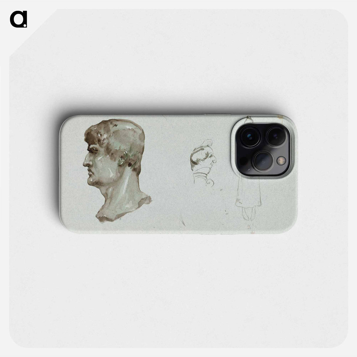 A roman head and a caricature of a man and a woman - アルバート エーデルフェルト Phone Case.