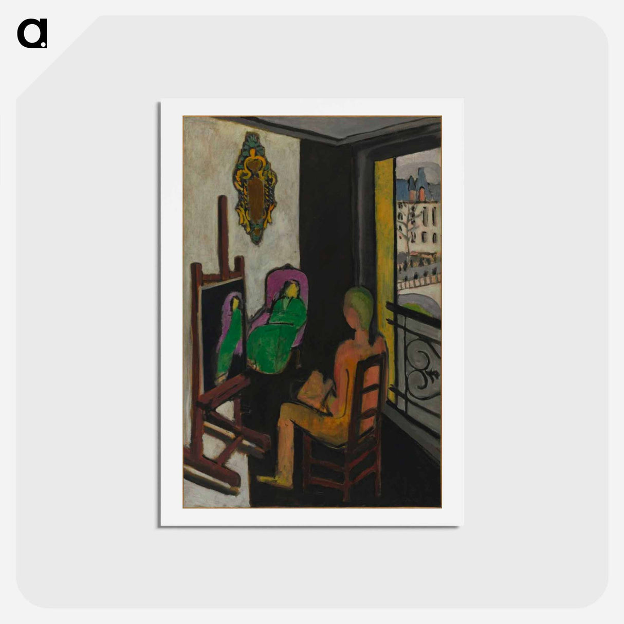 アートポストカード-The Painter and his Model - アンリ マティス Postcard.