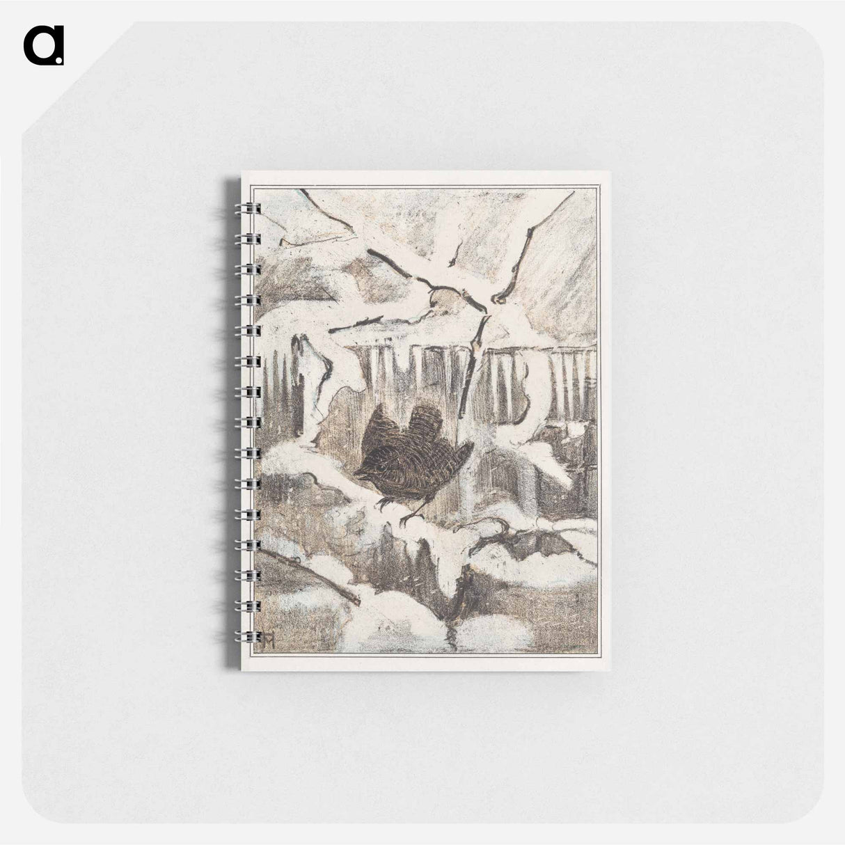 Winterkoninkje op besneeuwde tak - テオ ヴァン ホイテマ Memo.