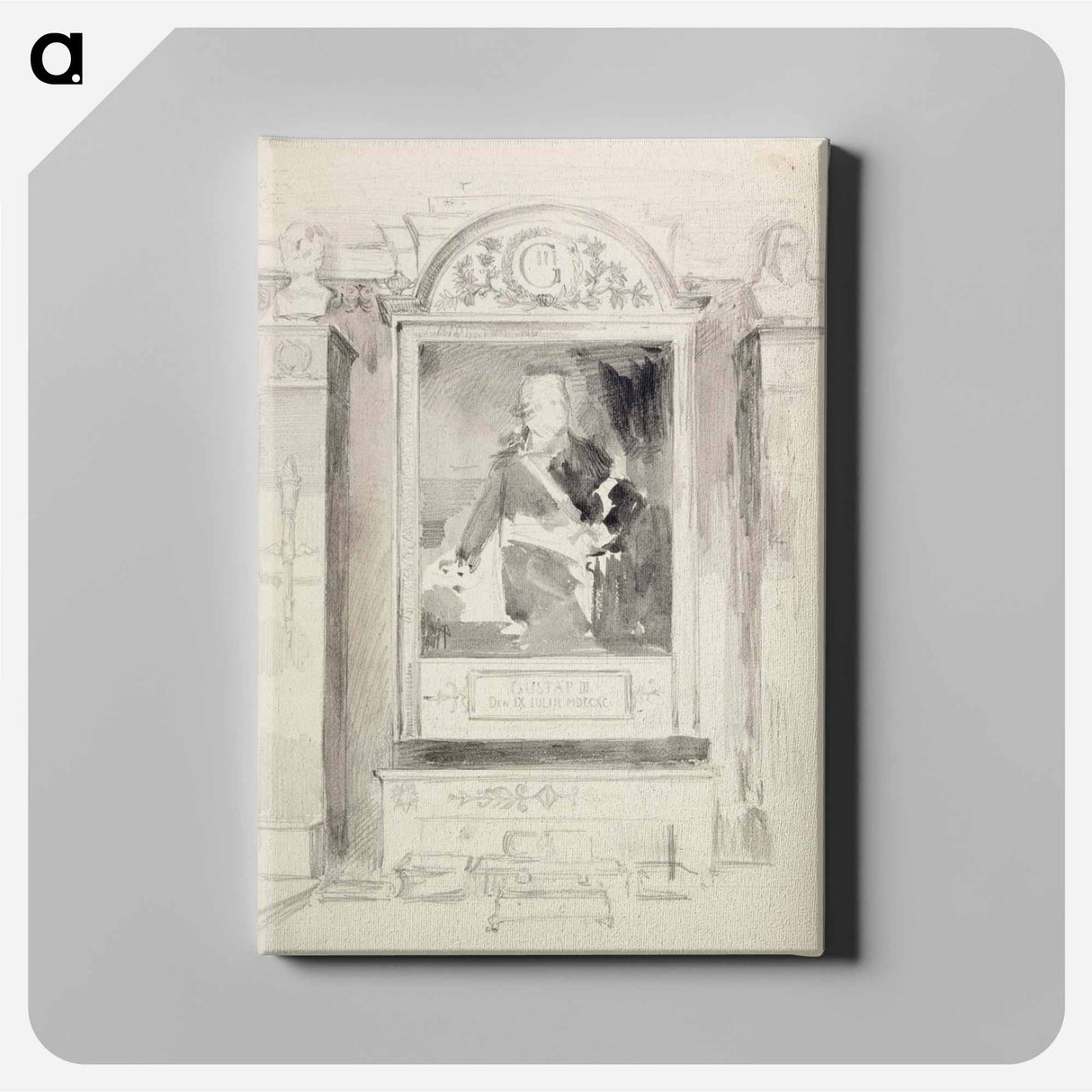 Portrait of Gustav III - アルバート エーデルフェルト Canvas.