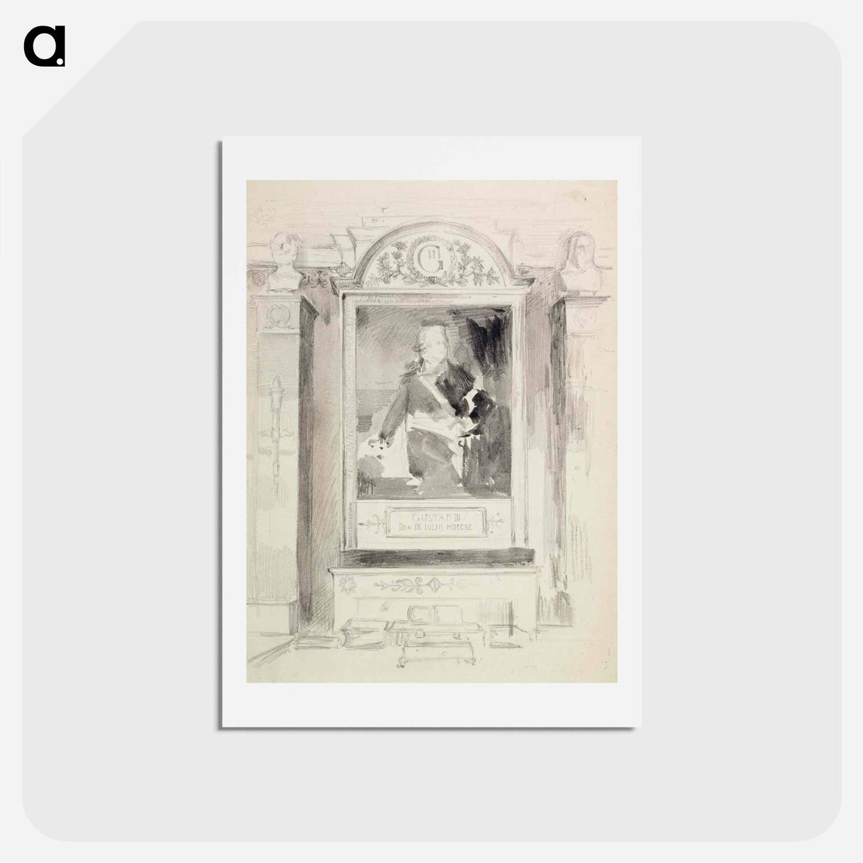 Portrait of Gustav III - アルバート エーデルフェルト Postcard.