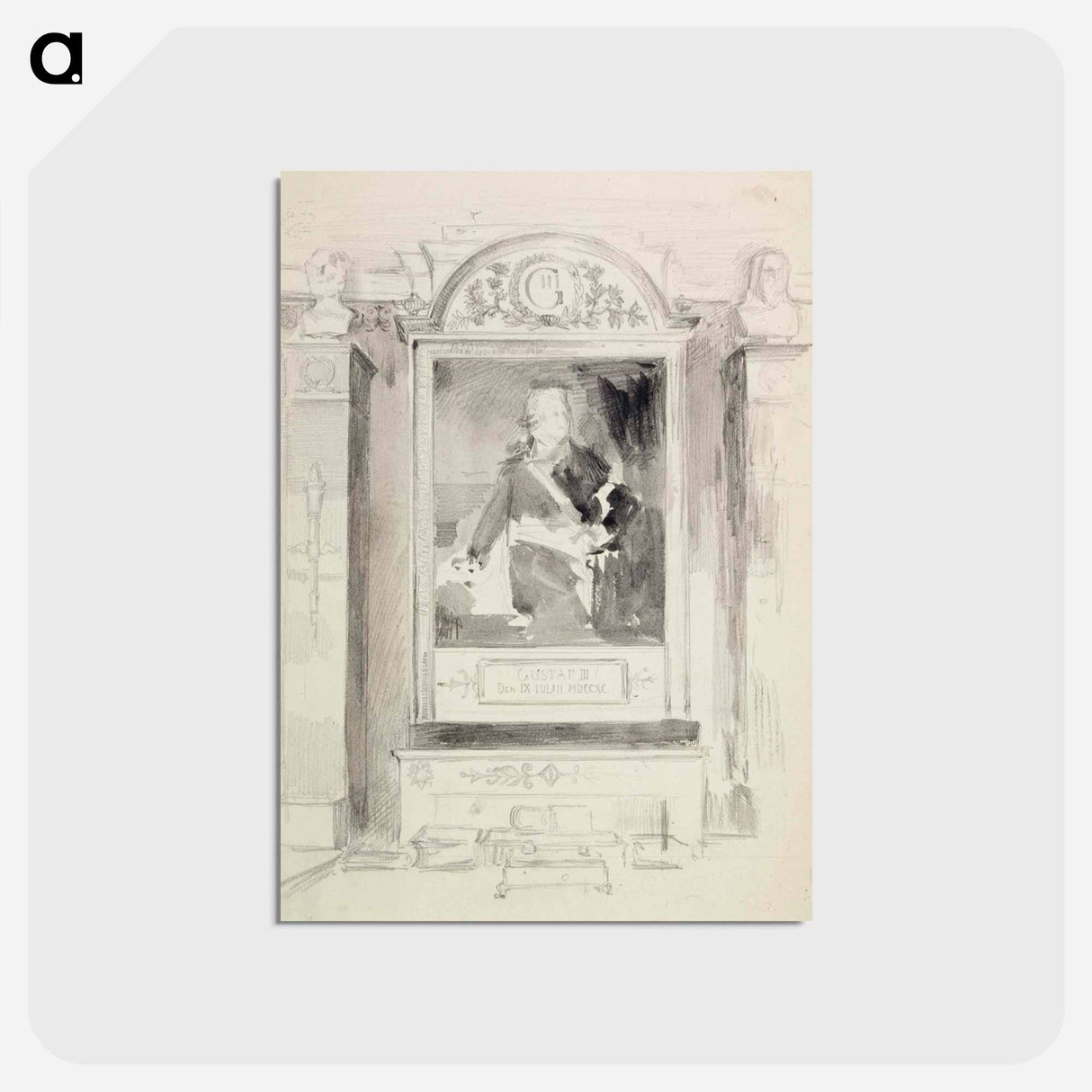 Portrait of Gustav III - アルバート エーデルフェルト Postcard.